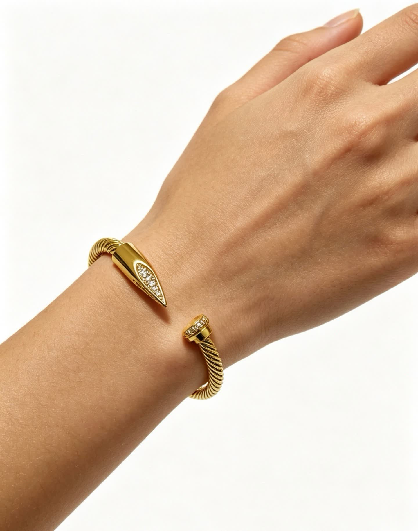 Cartier Gold-Tone Diamond Accent Cuff Bracelet
