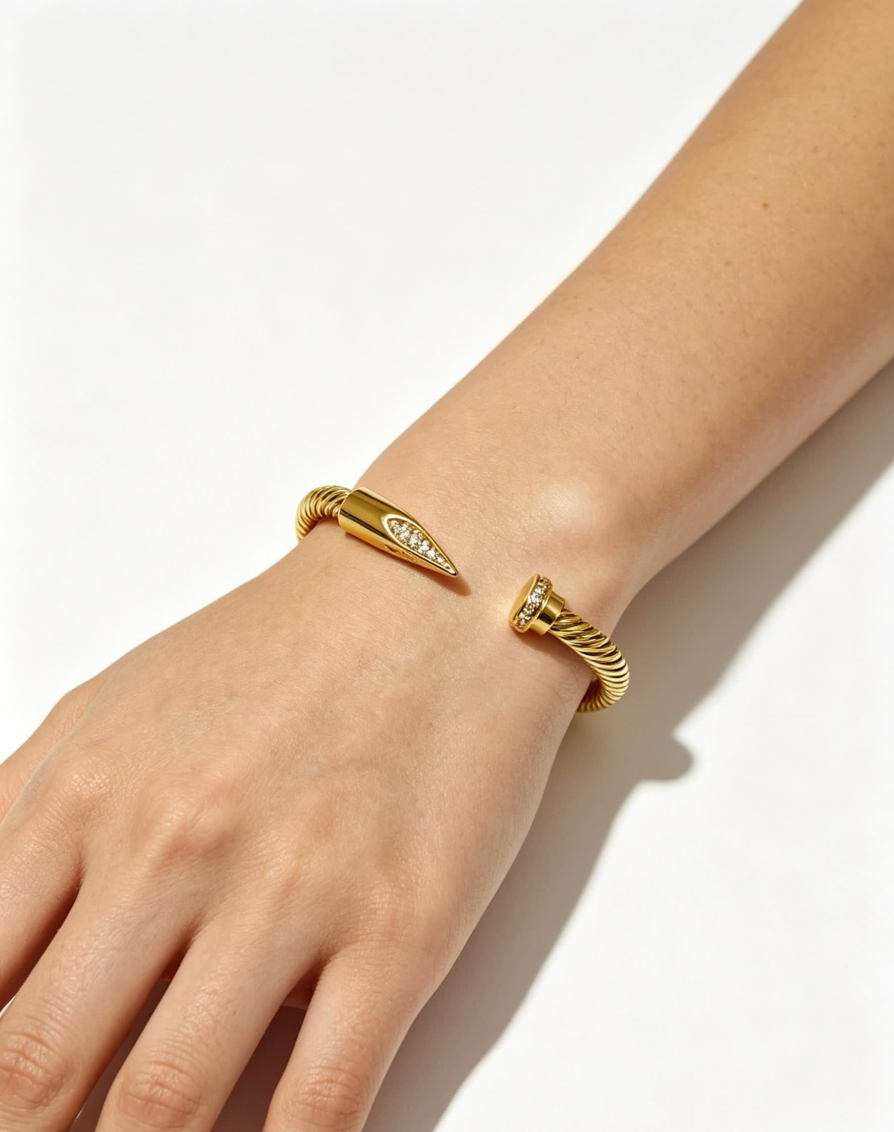 Cartier Gold-Tone Diamond Accent Cuff Bracelet
