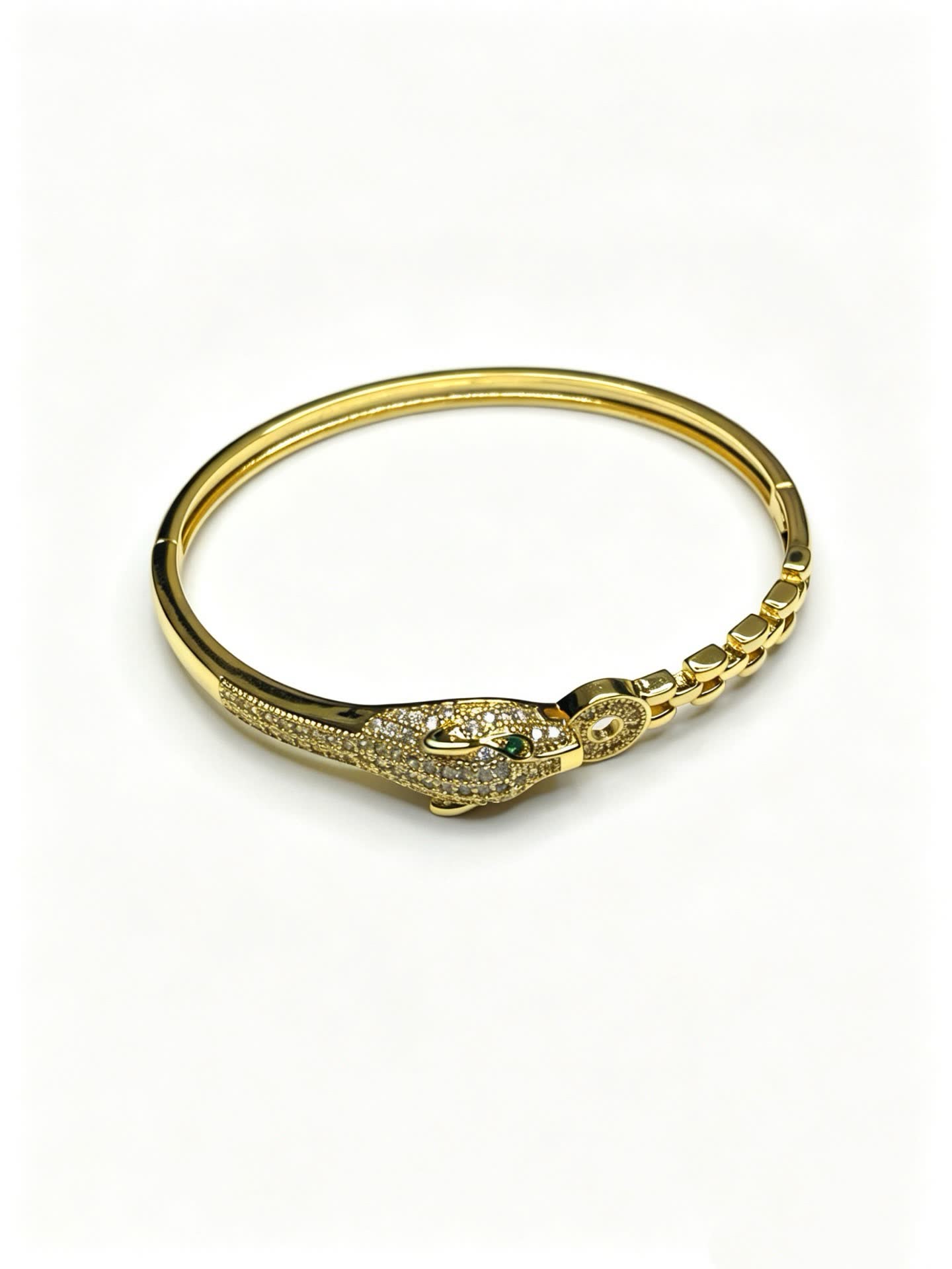 Cartier Gold Snake Head Bangle Bracelet