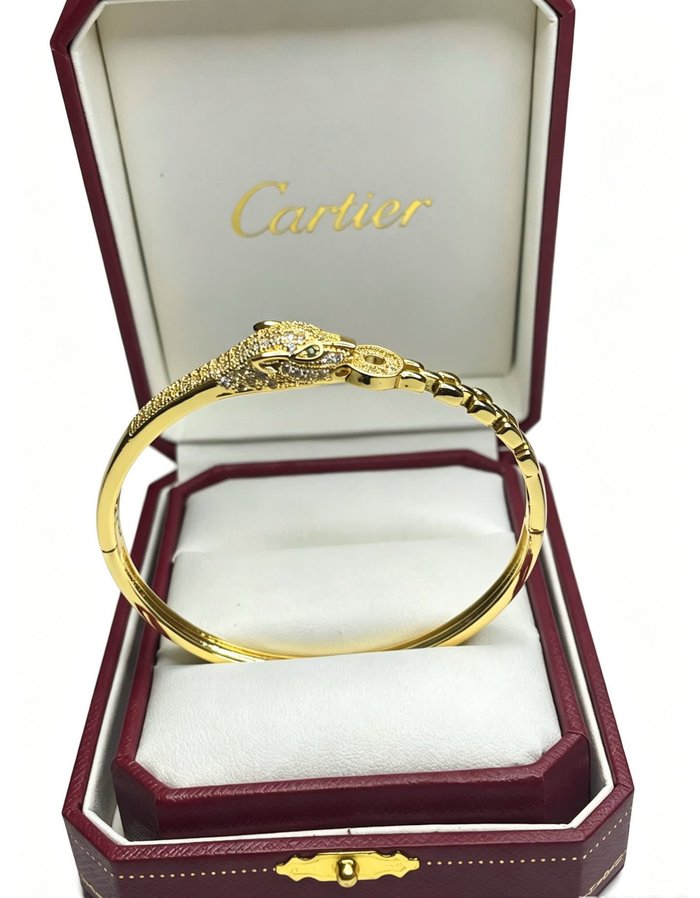 Cartier Gold Snake Head Bangle Bracelet