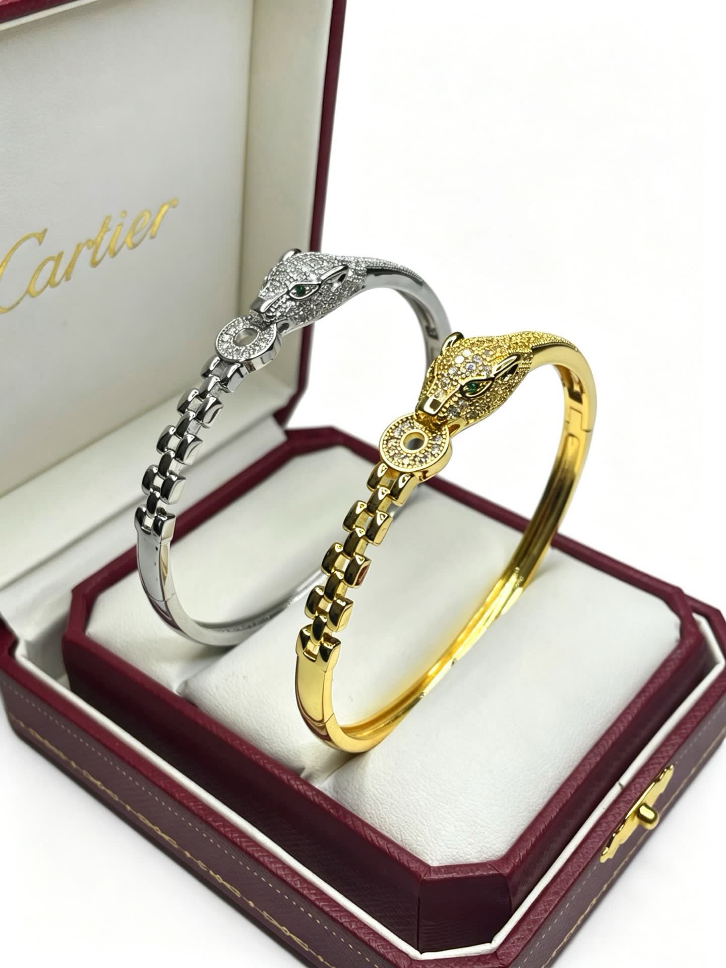 Cartier Gold Snake Head Bangle Bracelet