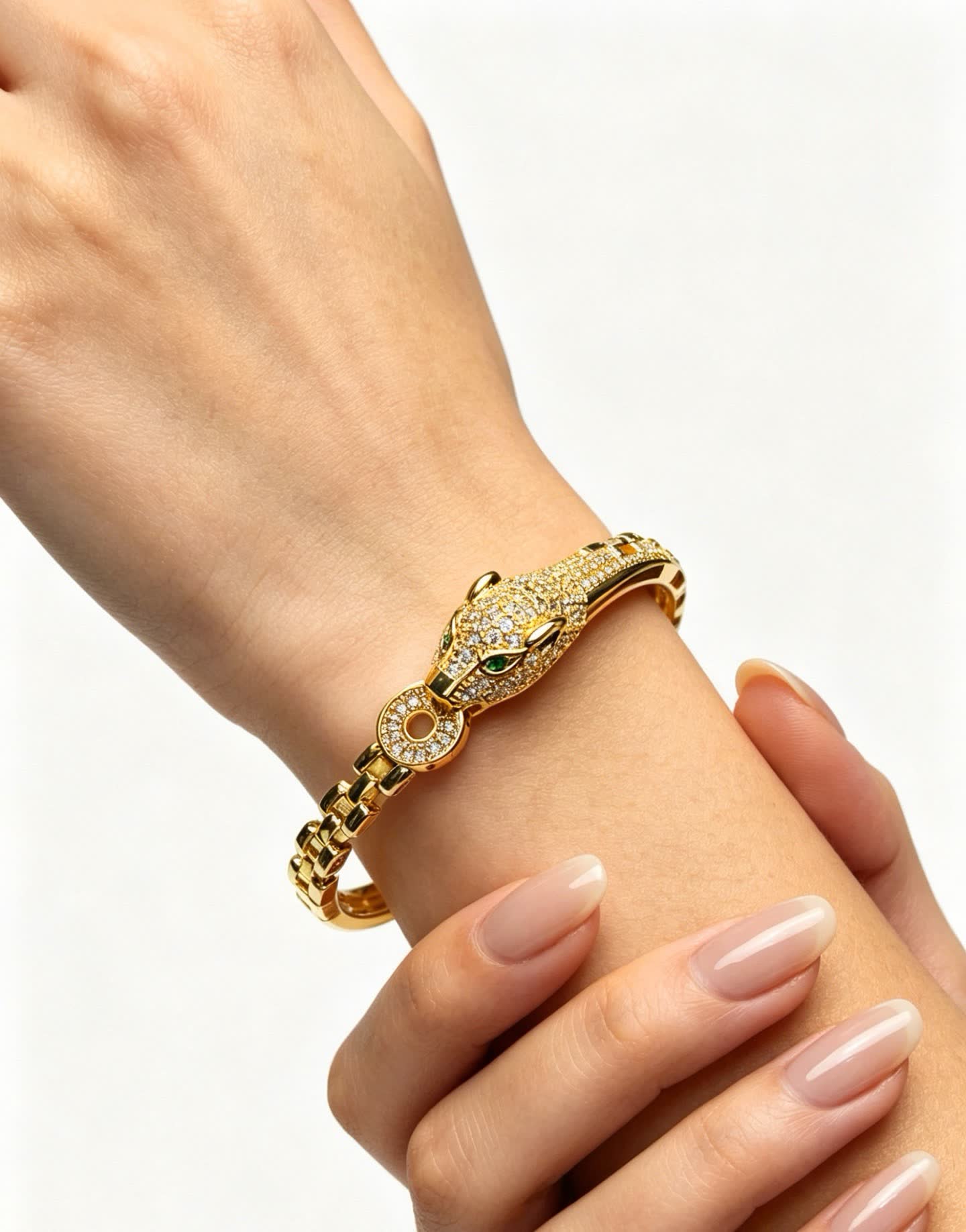 Cartier Gold Snake Head Bangle Bracelet