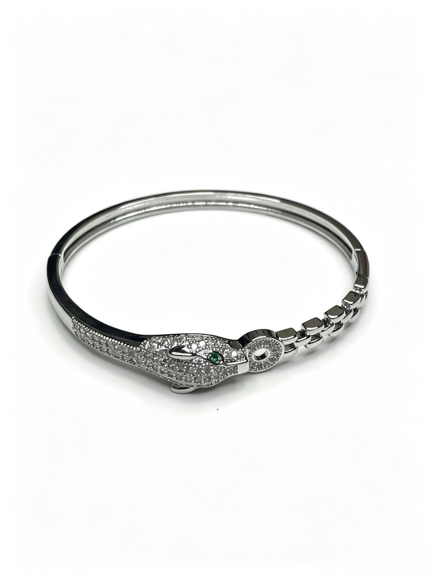 Cartier Silver Snake Head Bangle Bracelet Cartier Silver Snake Head Bangle Bracelet