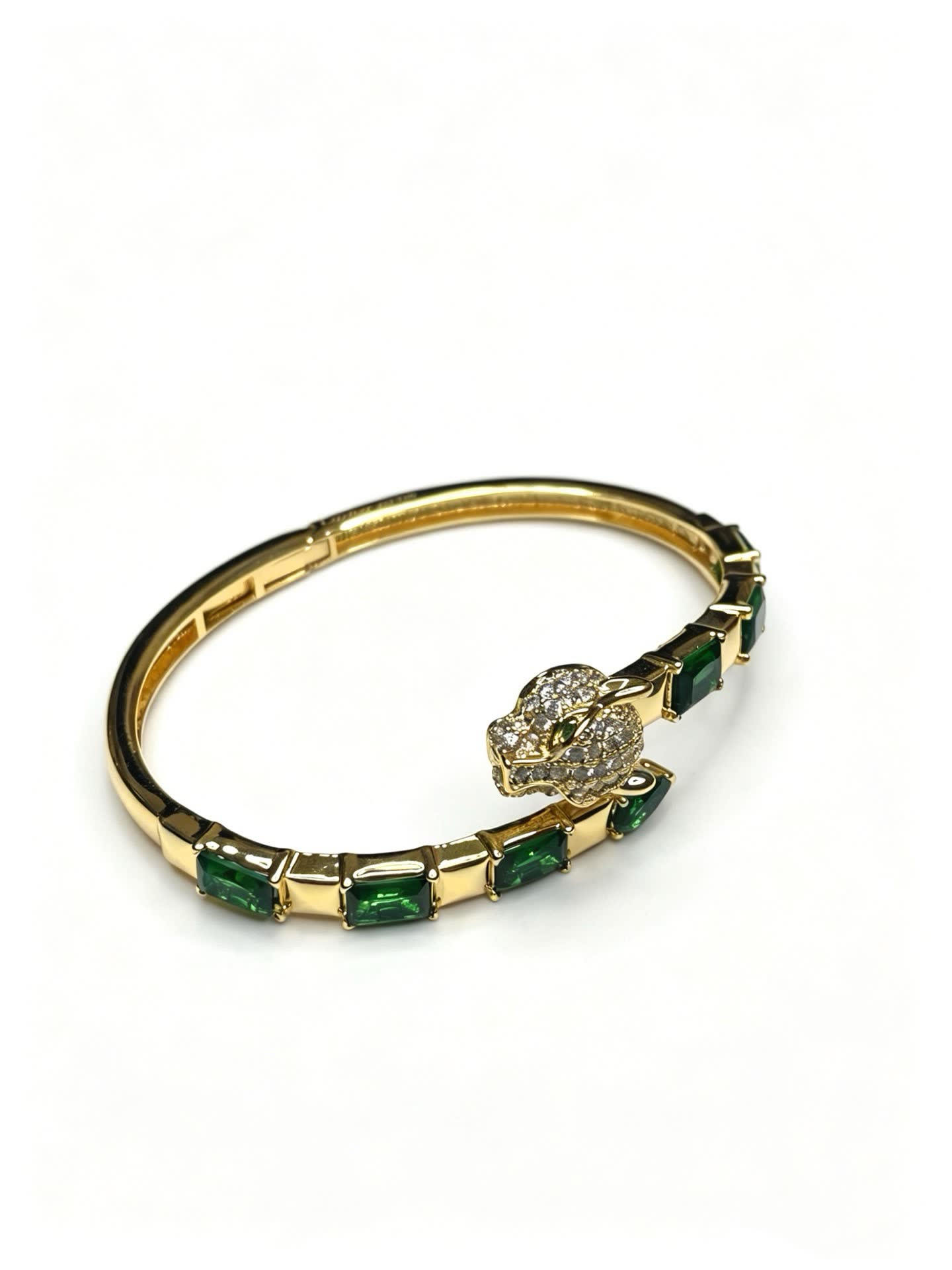 Cartier Panthere Emerald and Diamond Bangle Bracelet