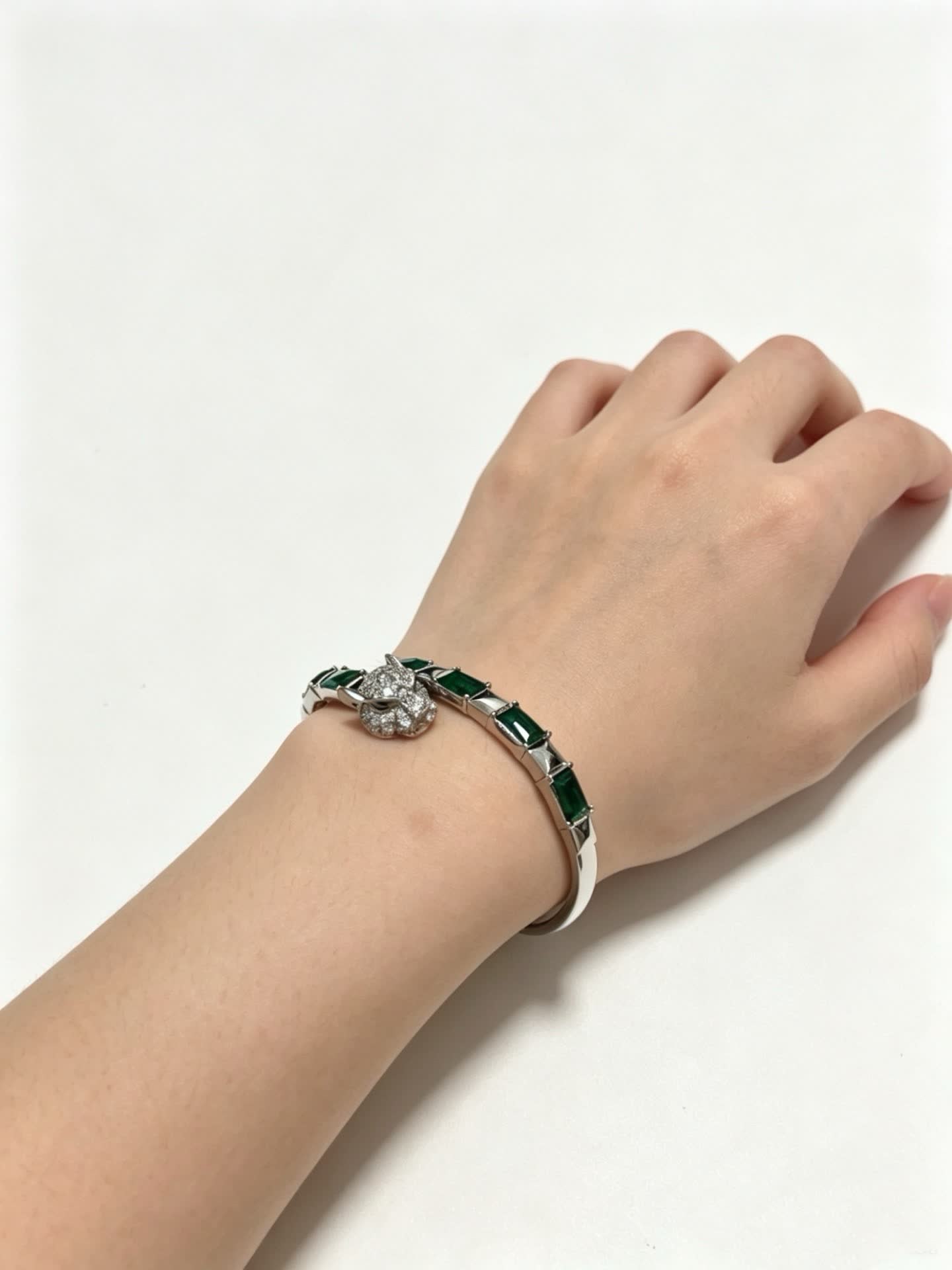 Cartier Emerald and Diamond Bangle Bracelet