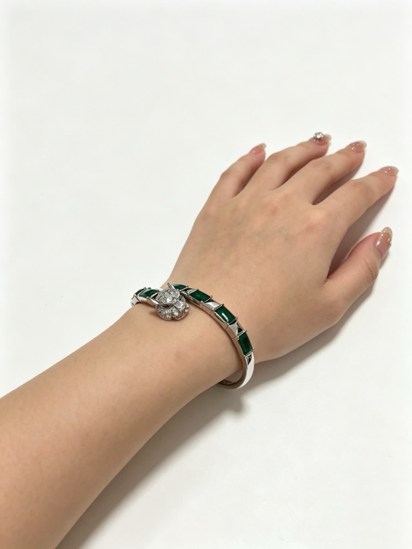 Cartier Emerald and Diamond Bangle Bracelet