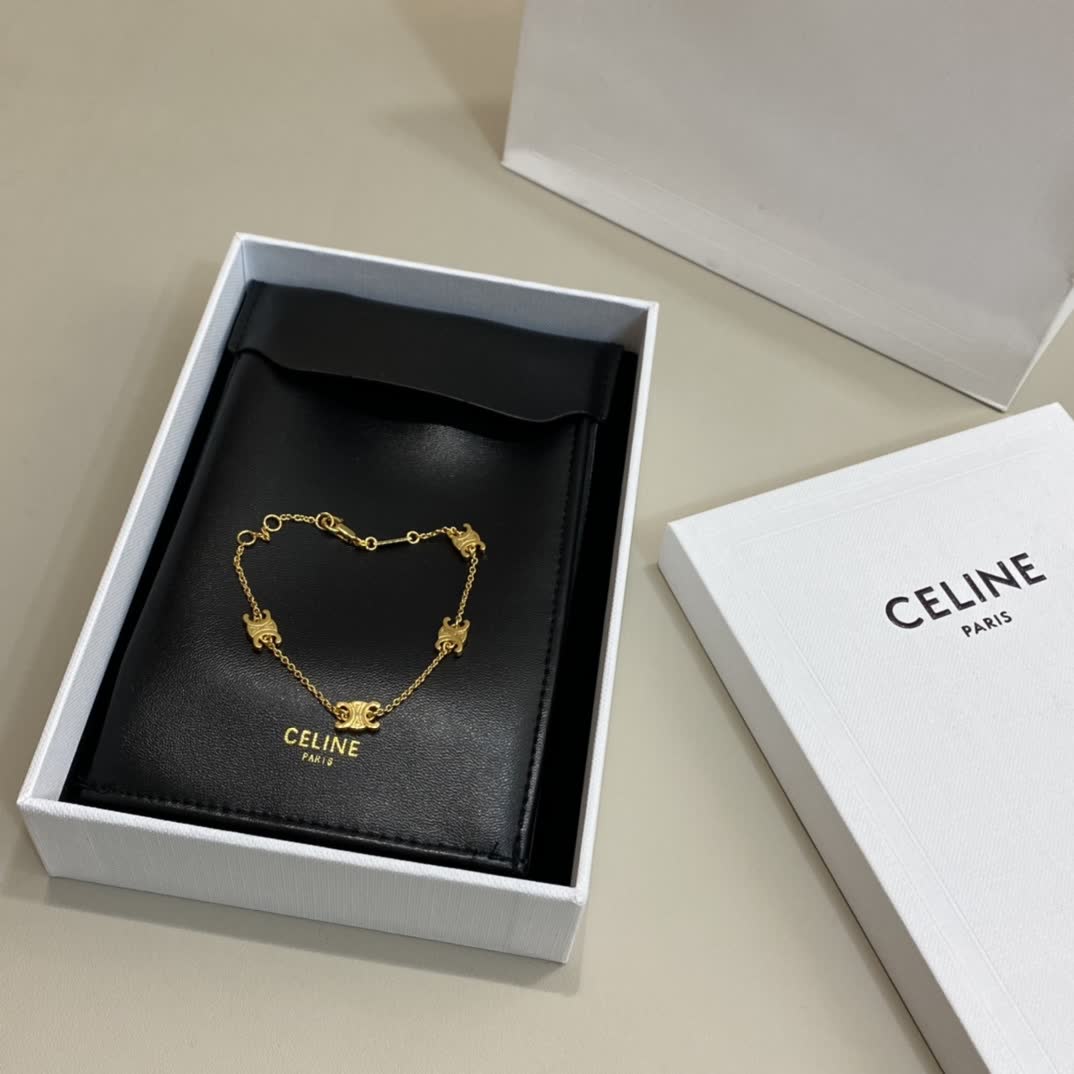 Celine Paris Gold Tone Bracelet