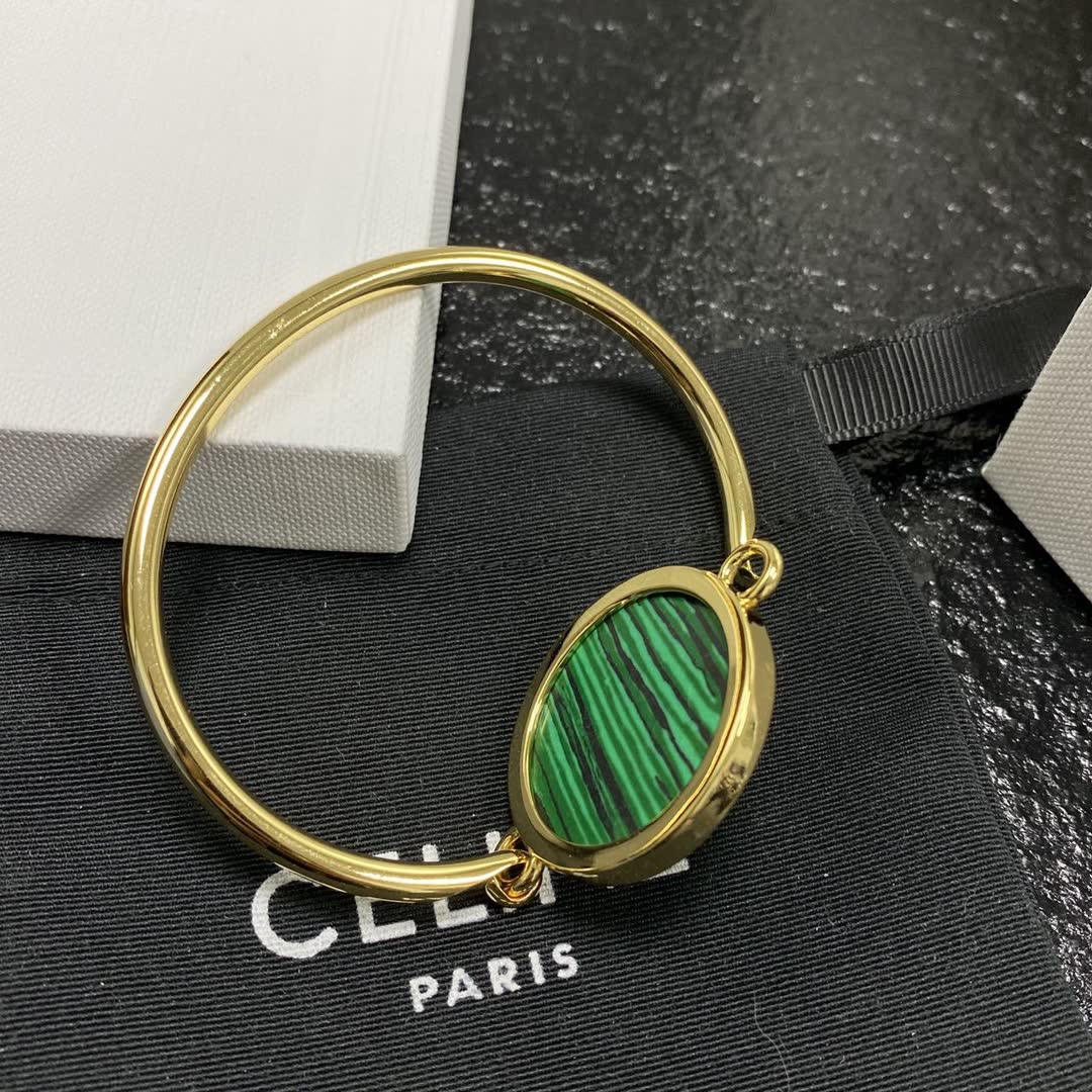 Van Cleef & Arpels Vintage Alhambra Yellow Gold Malachite Bracelet