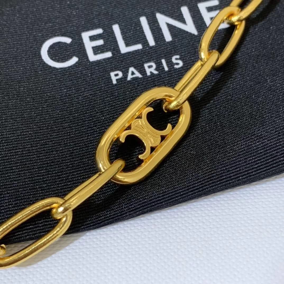 Celine Paris Gold Tone Link Bracelet