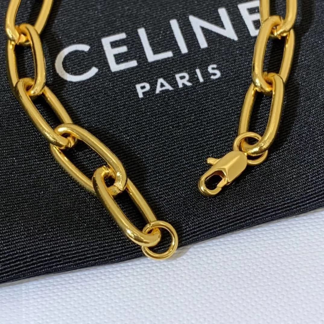 Celine Paris Gold Tone Link Bracelet
