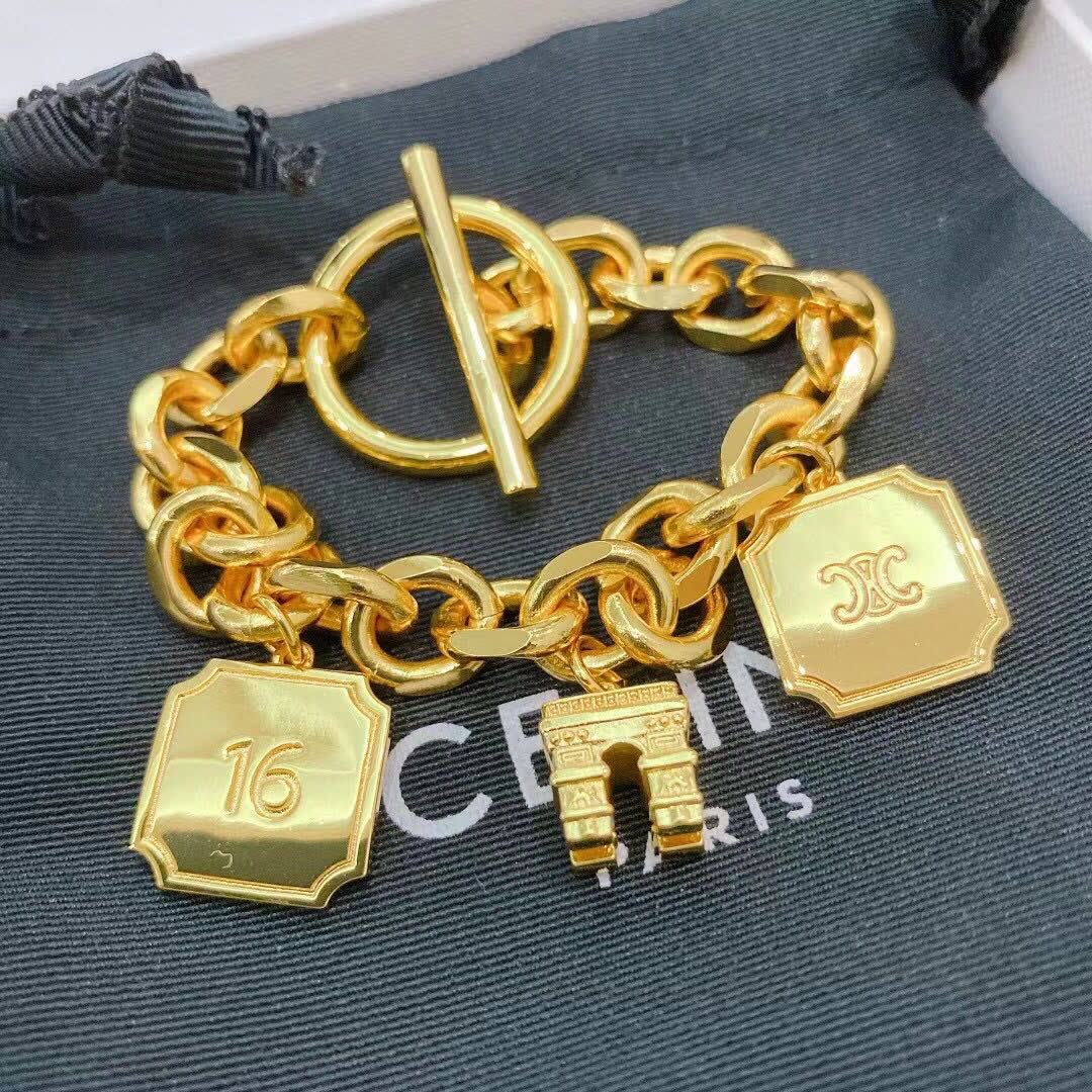 Celine Paris Gold Tone Bracelet