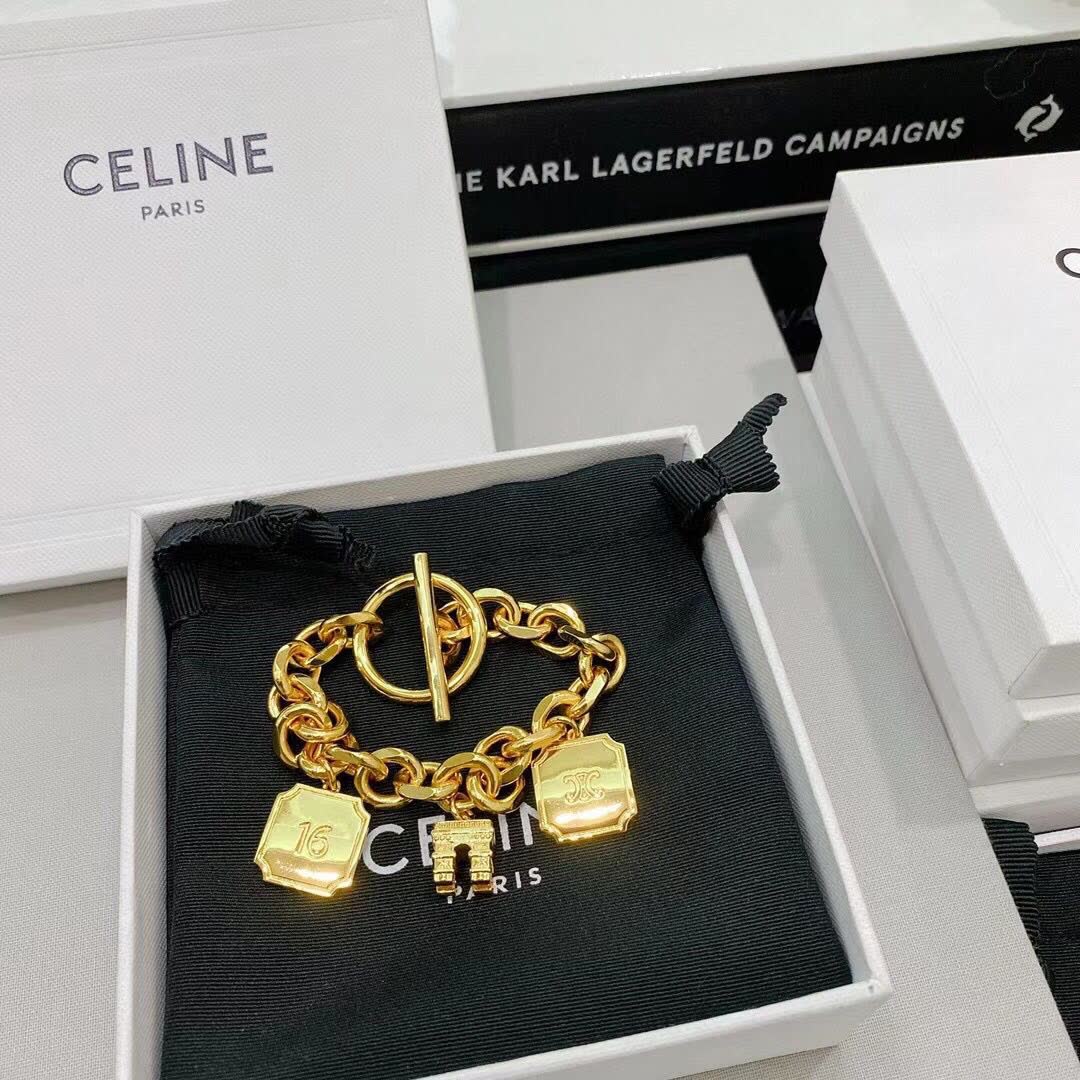 Celine Paris Gold Tone Bracelet