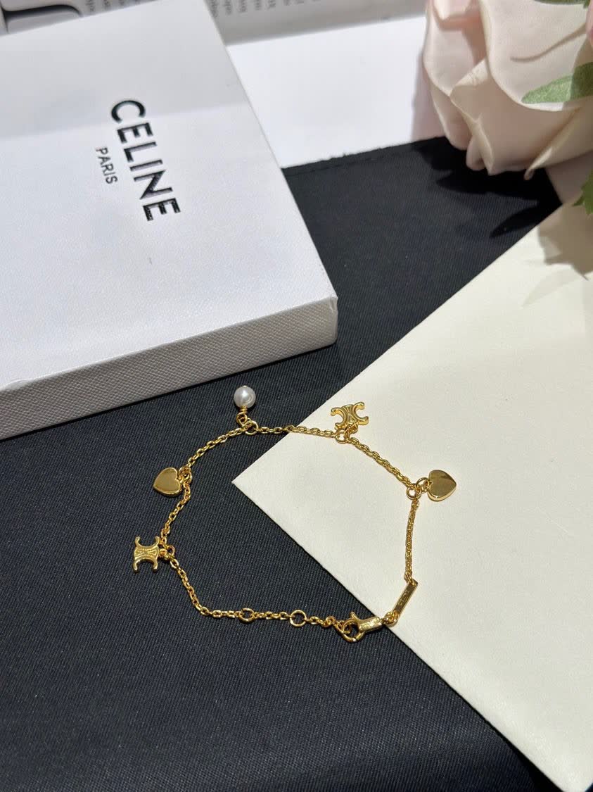 Celine Heart Charm Bracelet