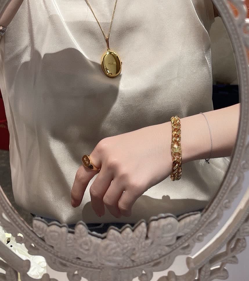 Celine Gold Chain Link Bracelet