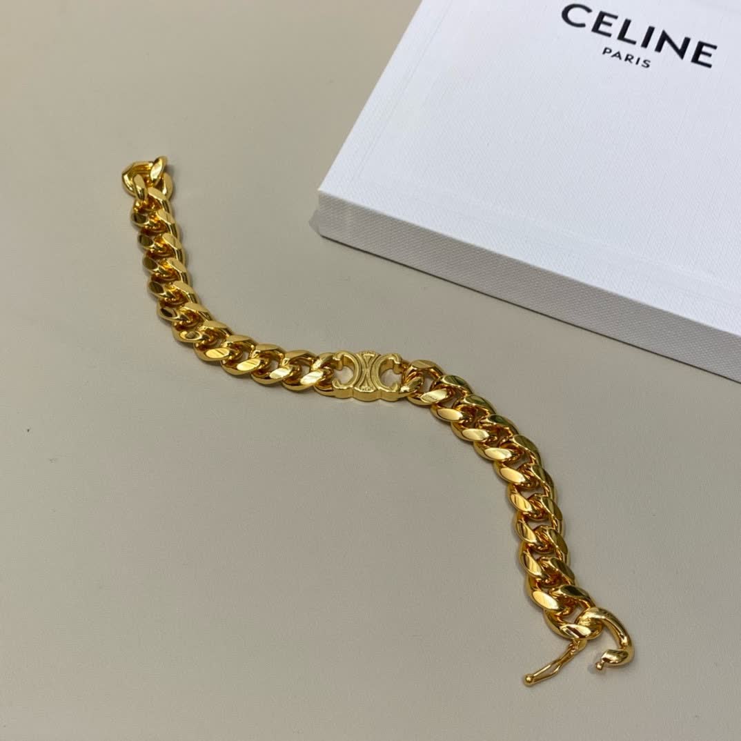 Celine Gold Chain Link Bracelet