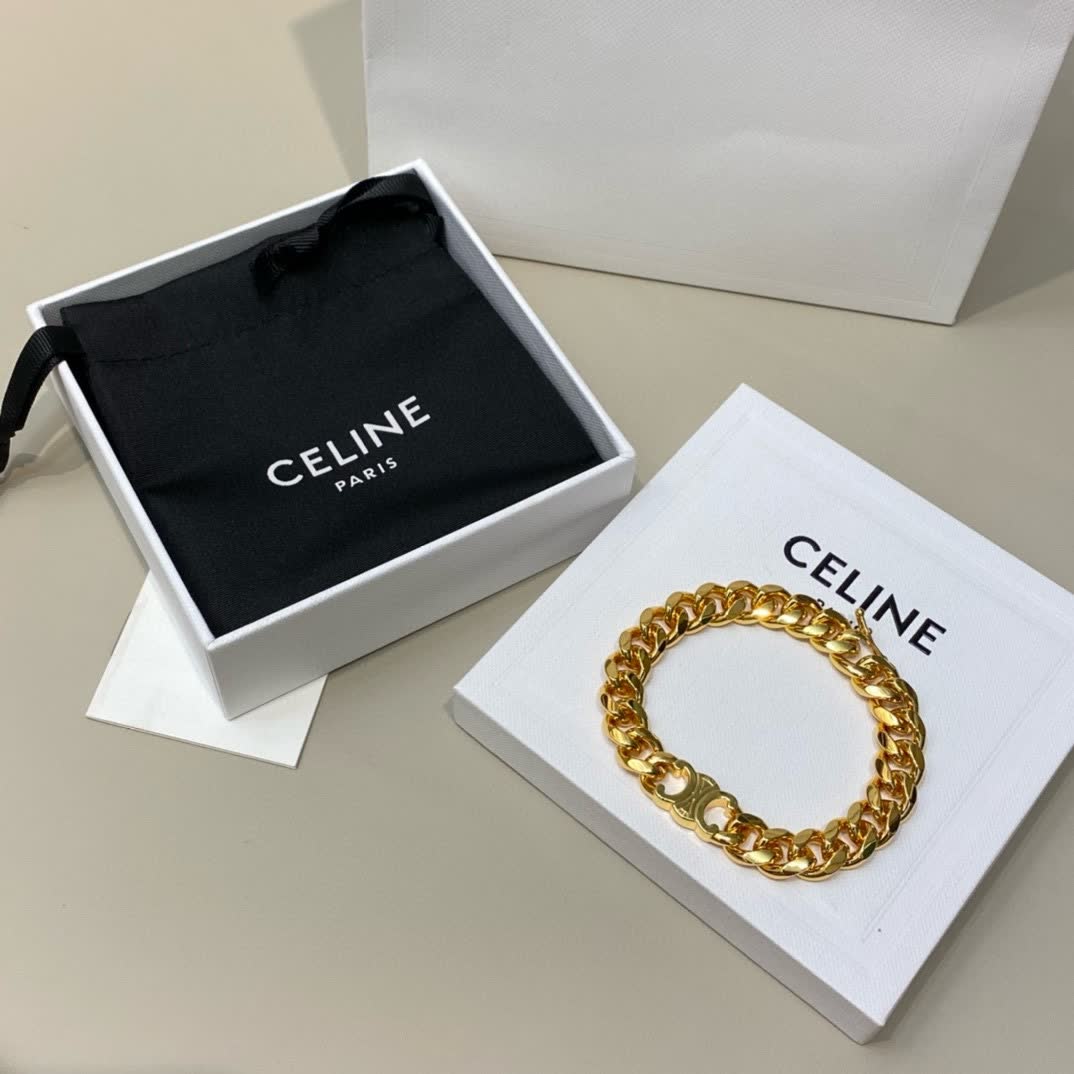 Celine Gold Chain Link Bracelet