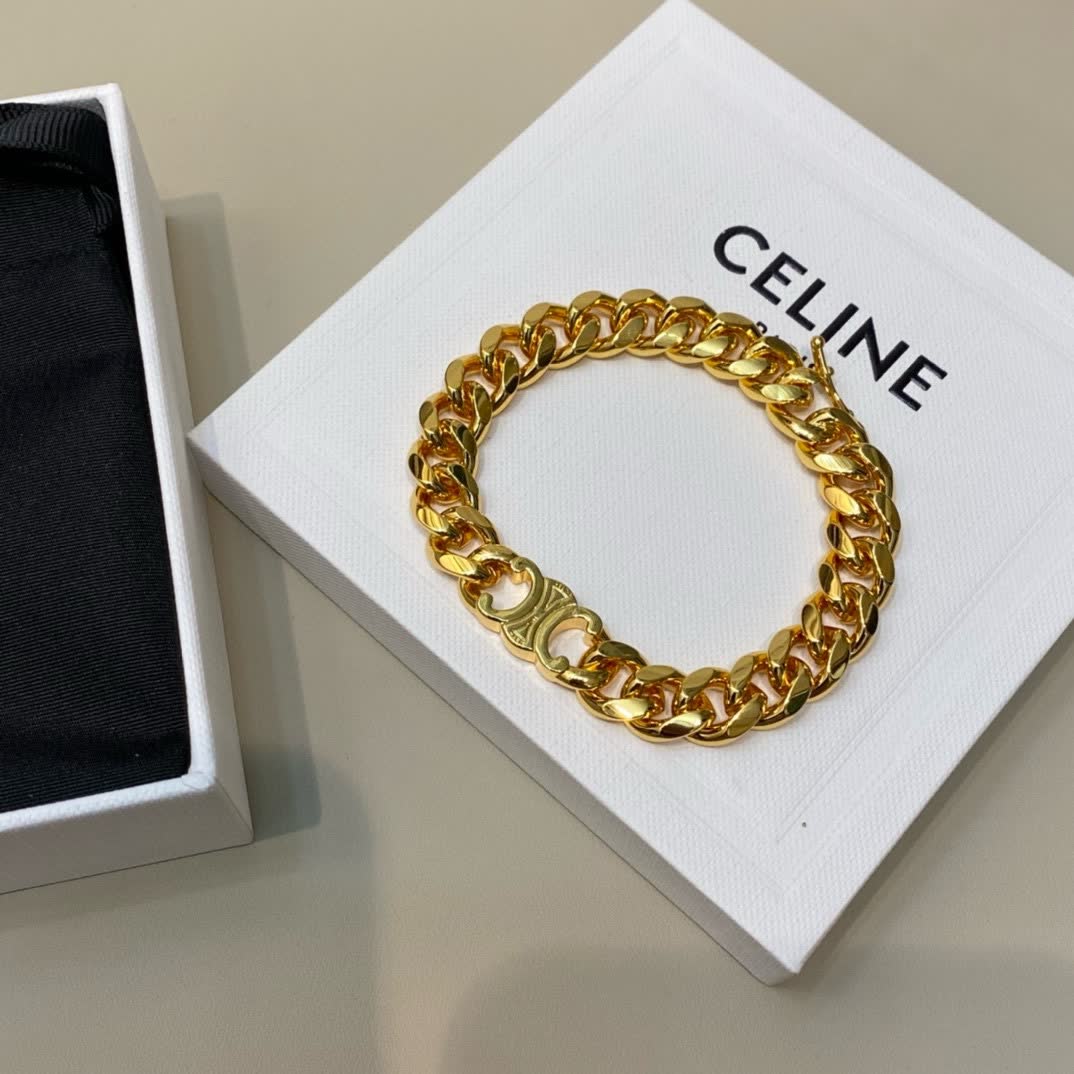Celine Gold Chain Link Bracelet