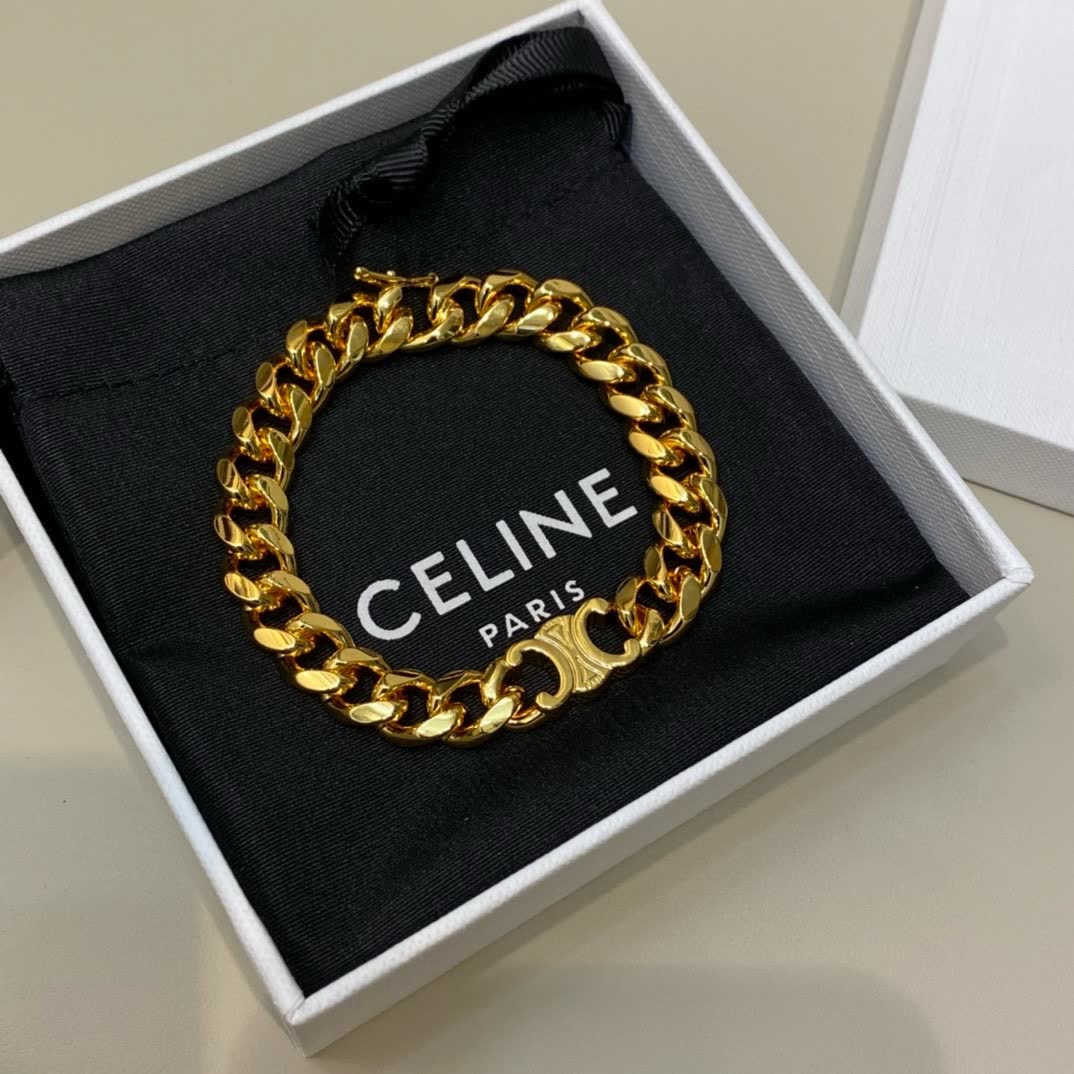 Celine Gold Chain Link Bracelet
