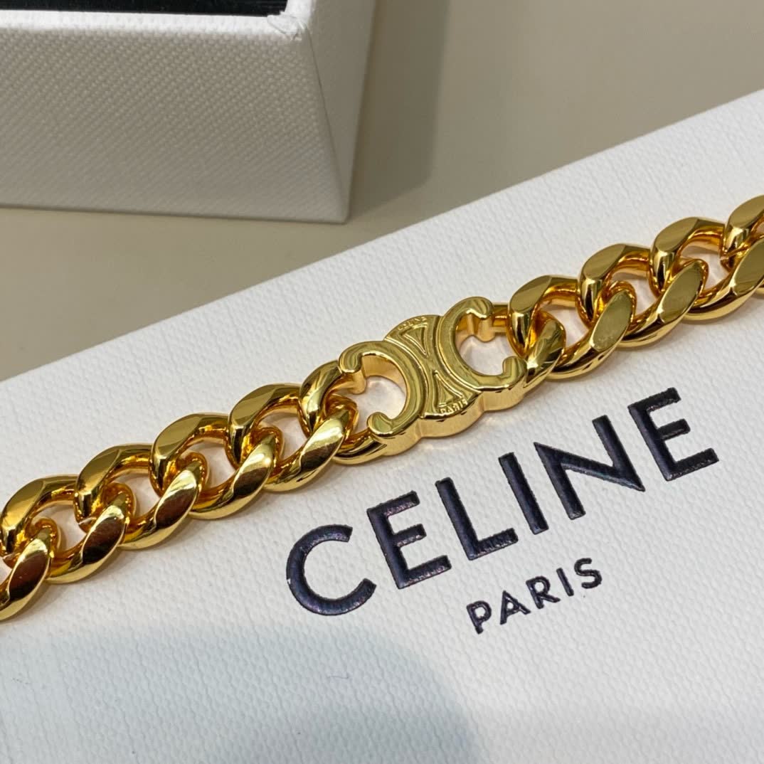 Celine Gold Chain Link Bracelet