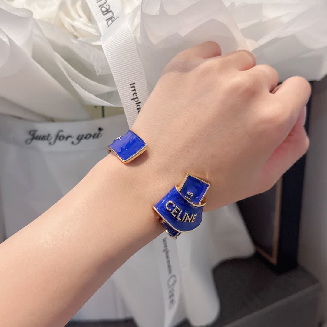 Celine Blue Enamel Bracelet