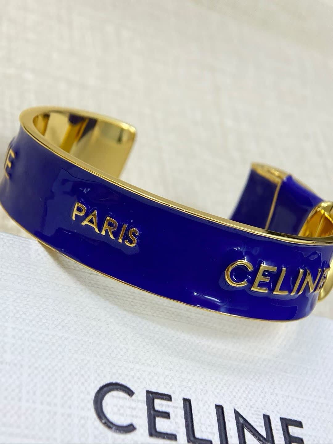 Celine Paris Blue Enamel Bracelet
