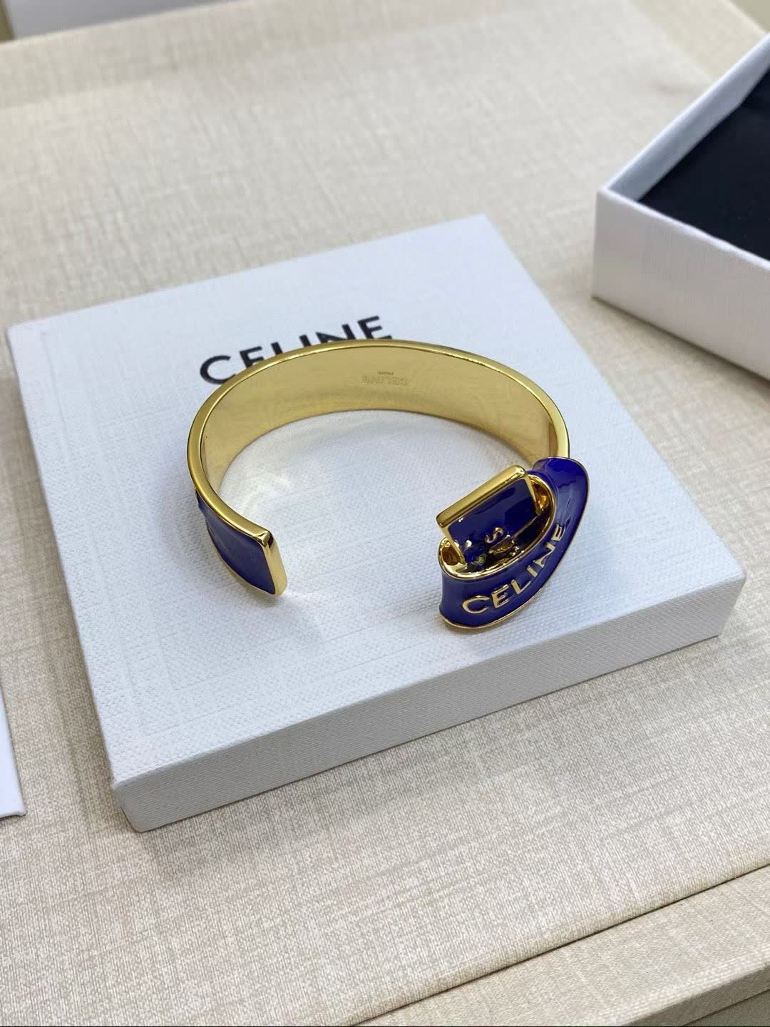 Celine Paris Blue Enamel Bracelet