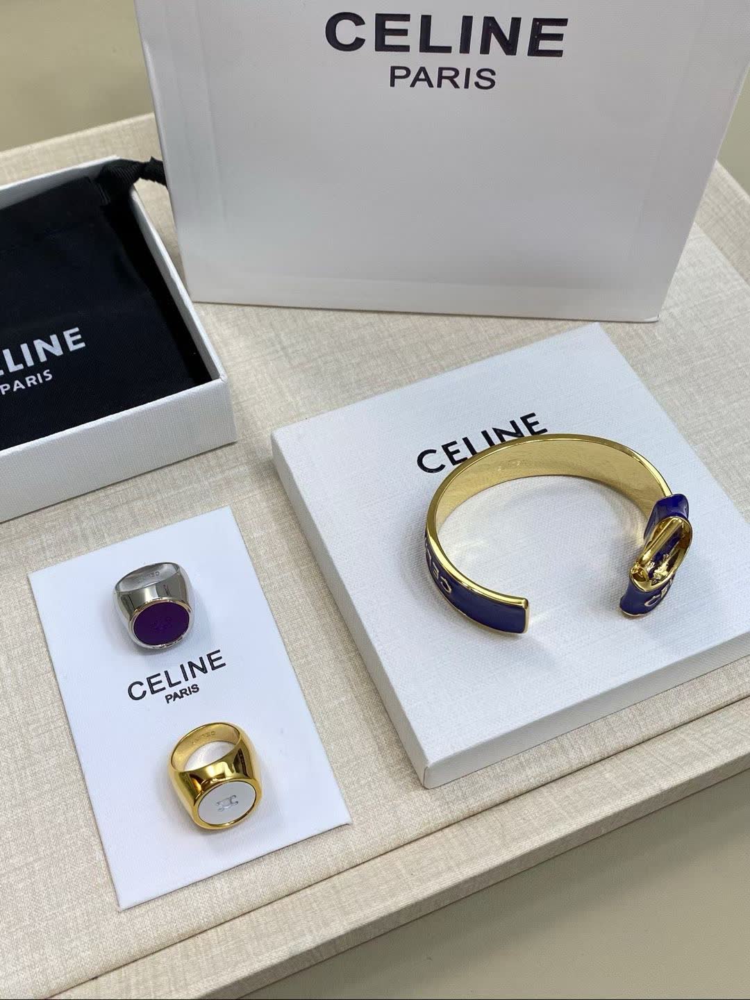 Celine Paris Blue Enamel Bracelet