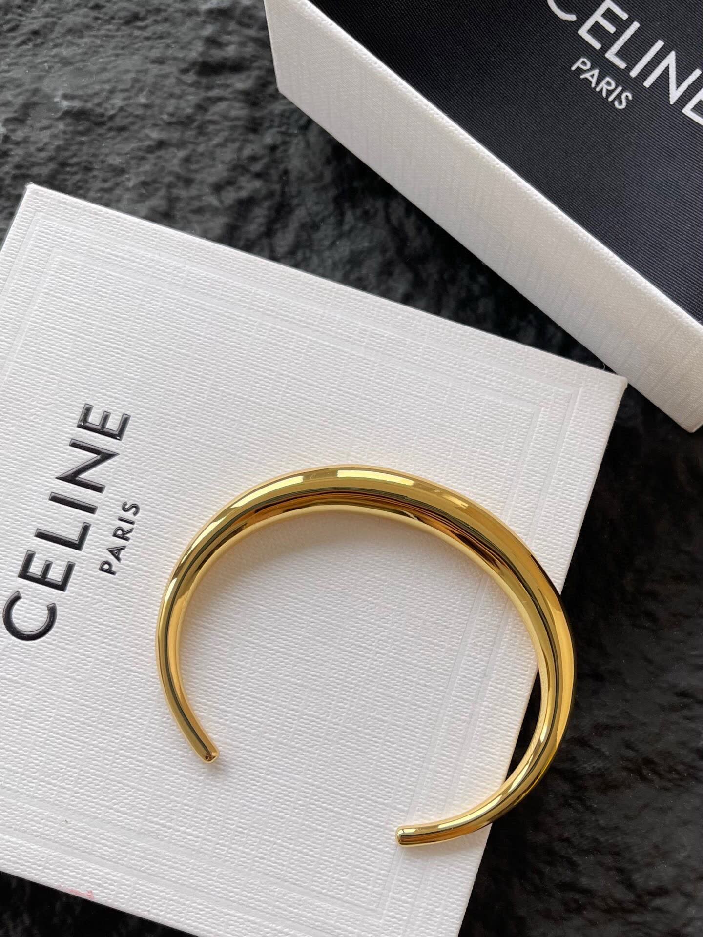 Celine Elegant Gold Bangle Bracelet