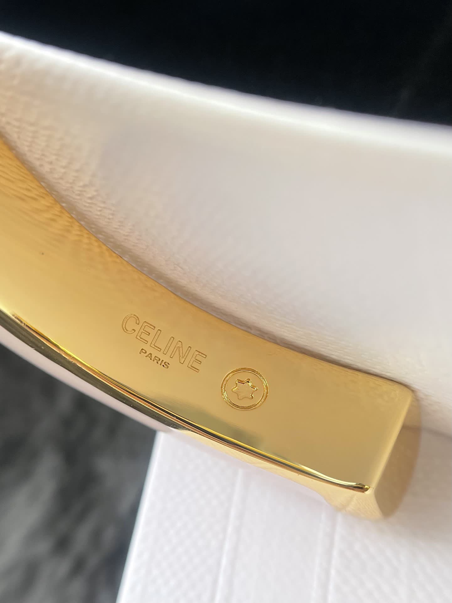 Celine Pastel Blue and White Enamel Bangle Bracelet