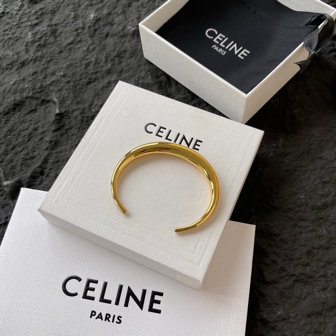 Celine Elegant Gold Bangle Bracelet