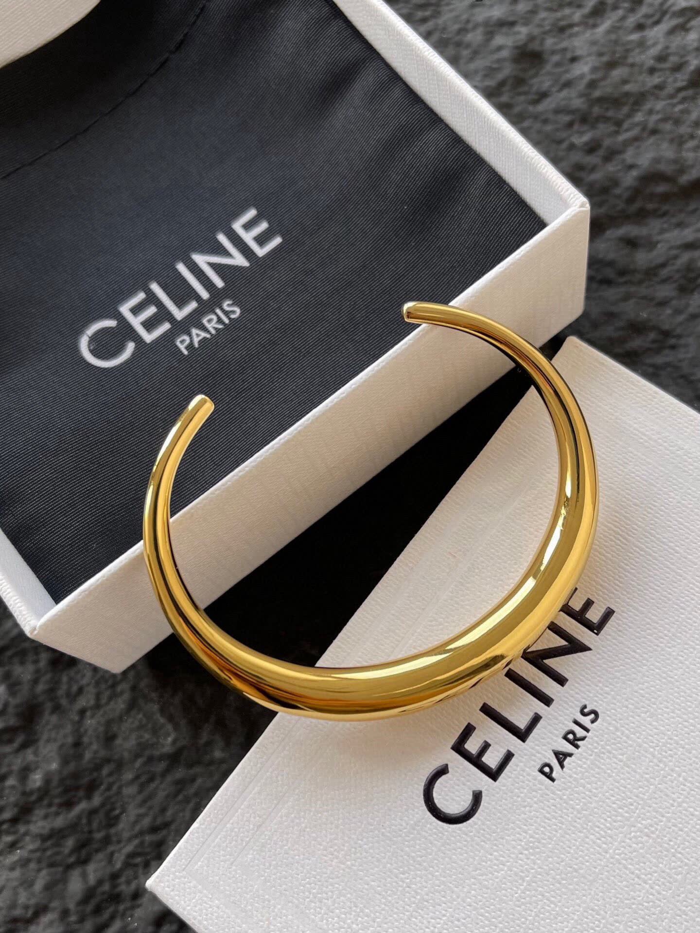 Celine Elegant Gold Bangle Bracelet