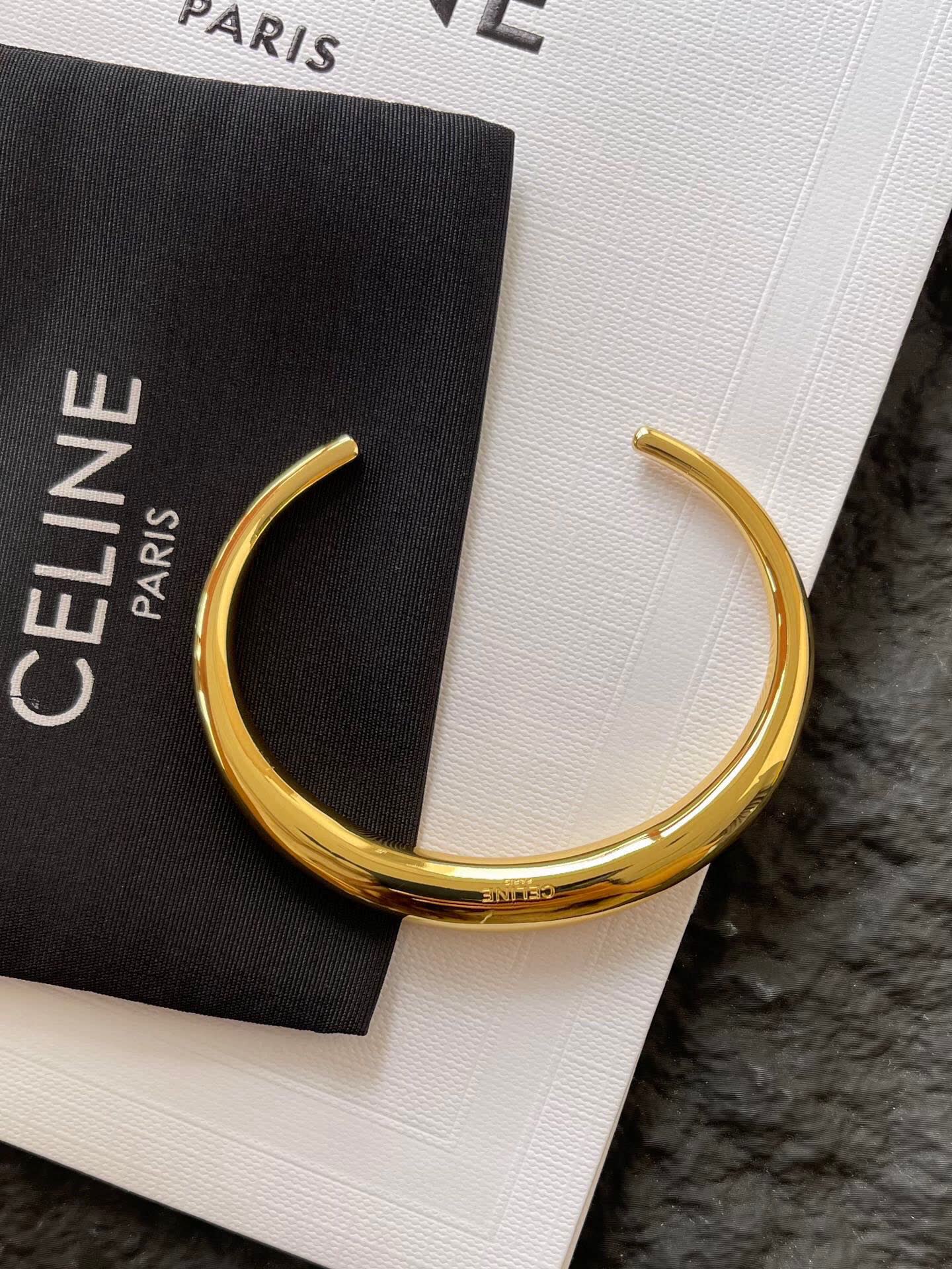 Celine Elegant Gold Bangle Bracelet