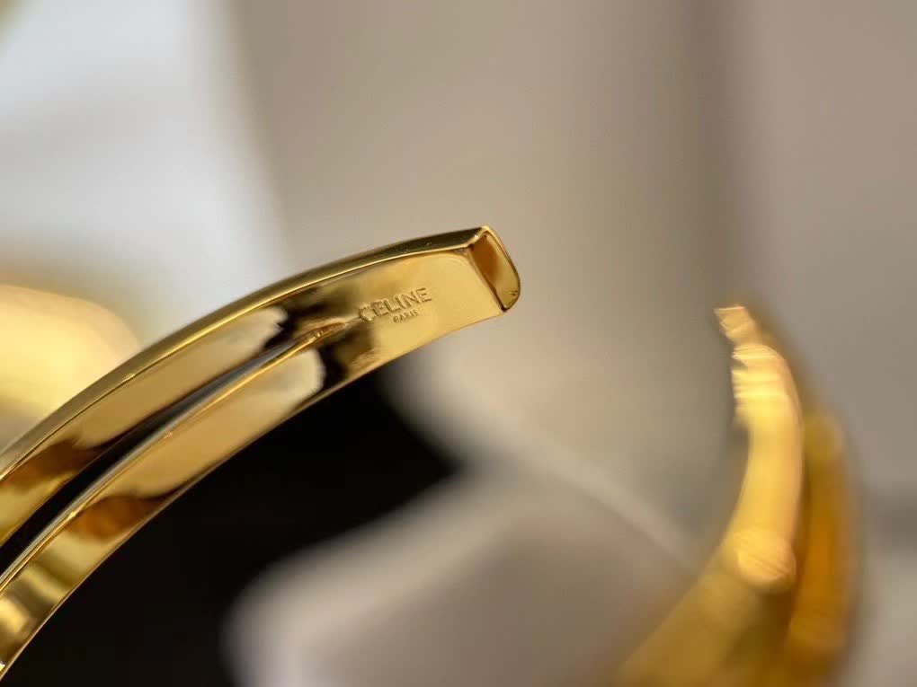Celine Paris Engraved Gold Bracelet