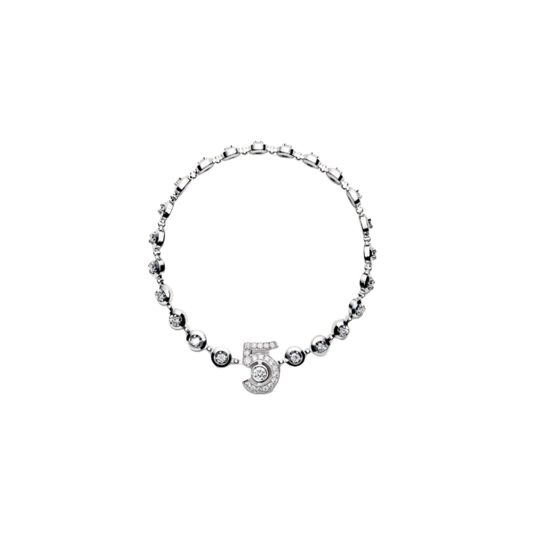 Chanel Elegant Diamond Bracelet with '5' Charm