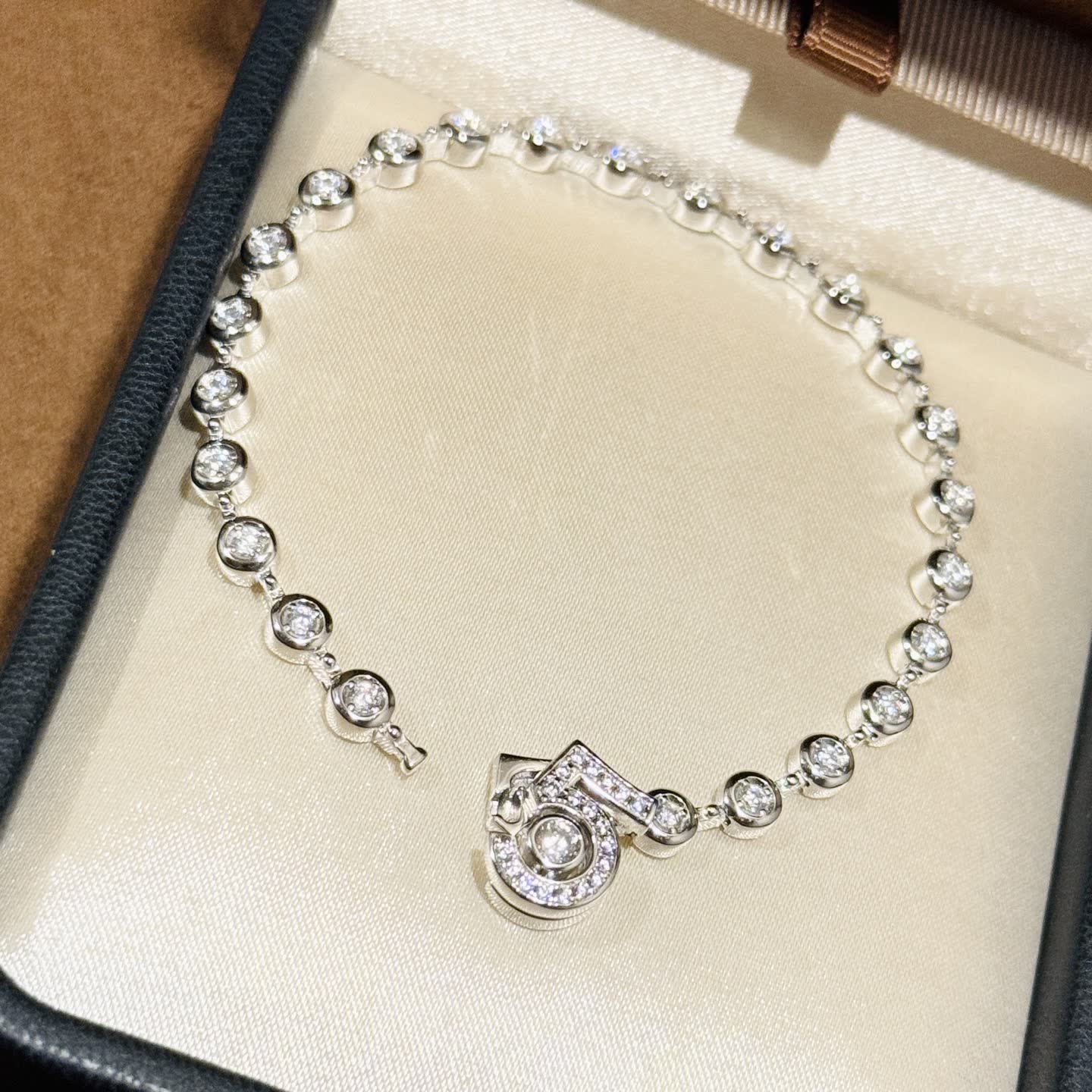 Chanel Elegant Diamond Bracelet with '5' Charm