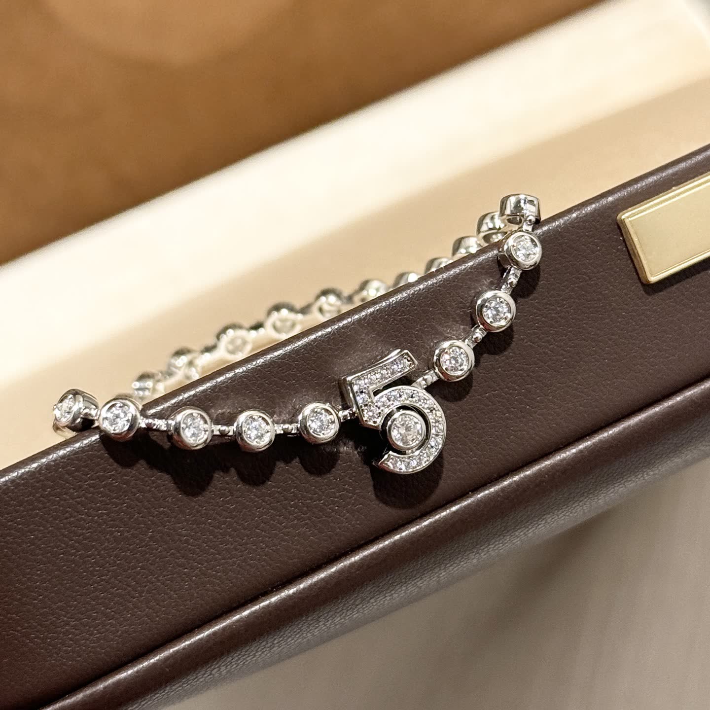 Chanel Elegant Diamond Bracelet with '5' Charm