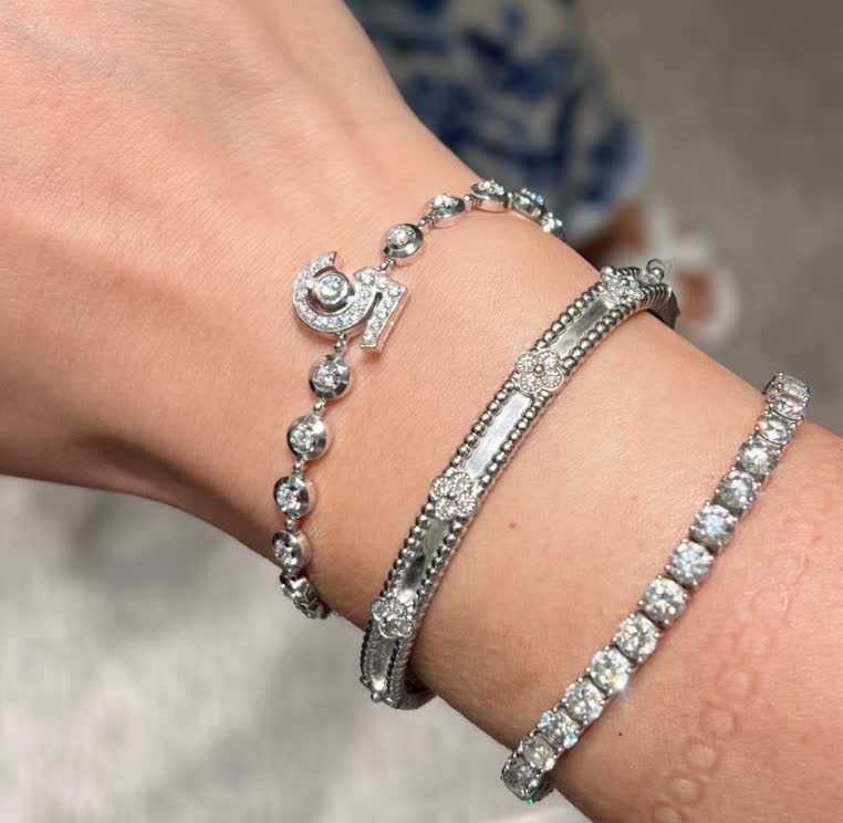 Chanel Elegant Diamond Bracelet with '5' Charm