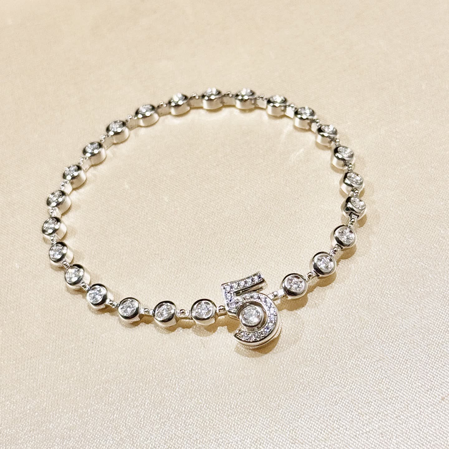 Chanel Elegant Diamond Bracelet with '5' Charm