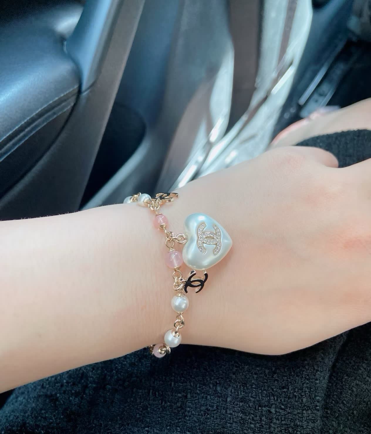 Chanel Pearl Heart Bracelet