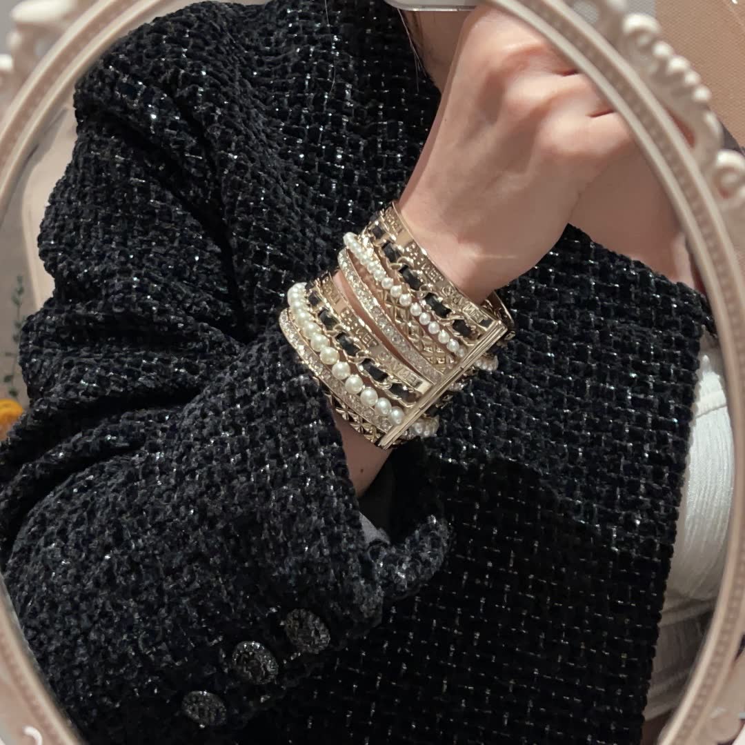 Chanel Pearl and Crystal Bracelet Set
