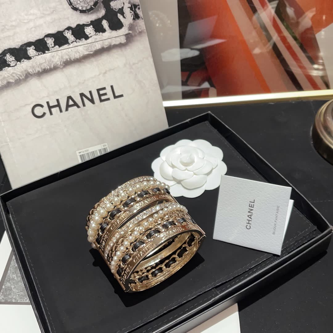 Chanel Pearl and Crystal Bracelet Set