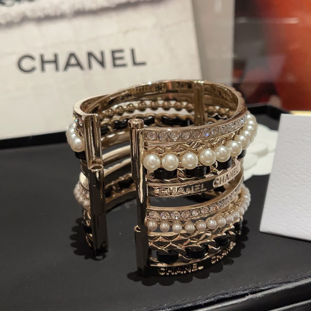 Chanel Pearl and Crystal Bracelet Set