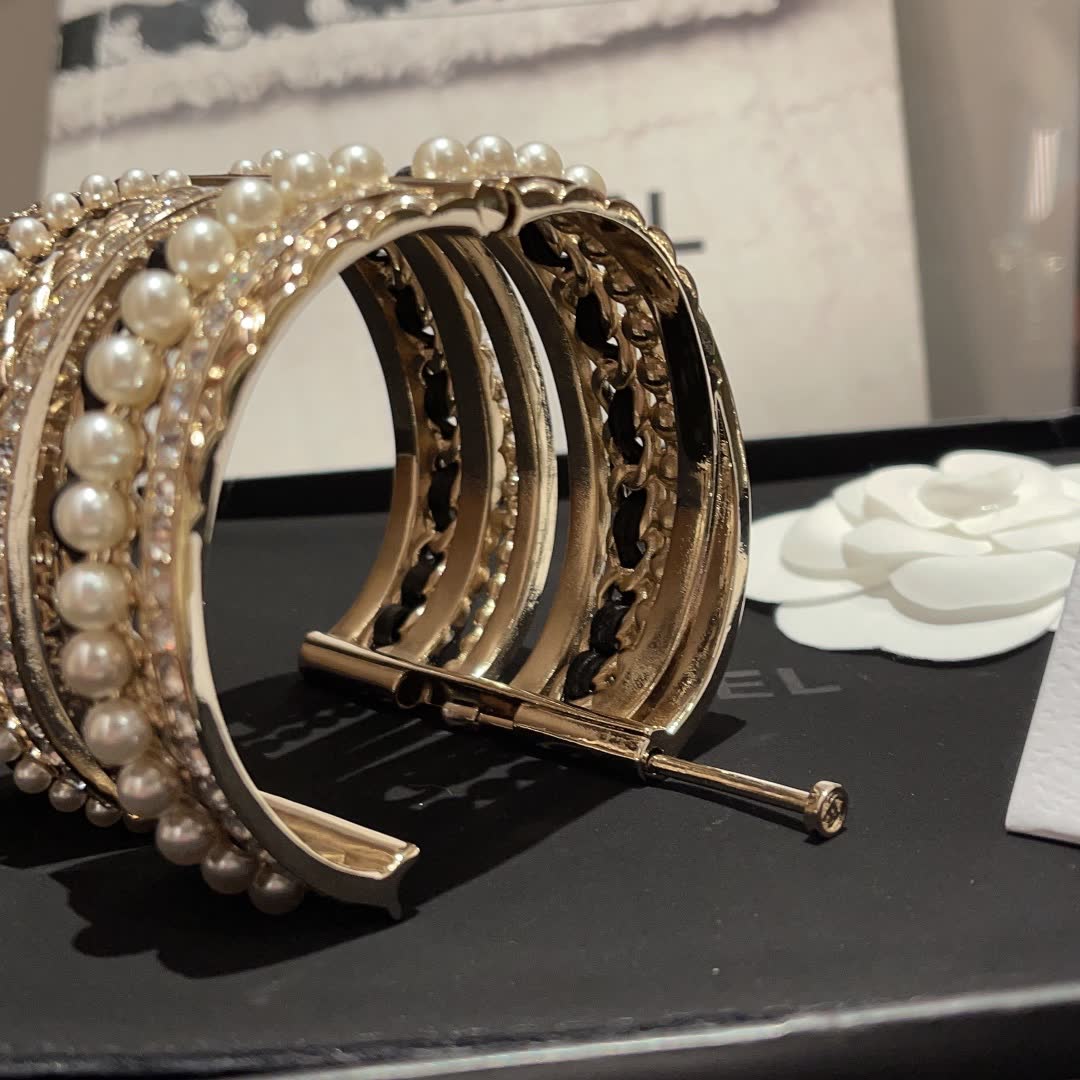 Chanel Pearl and Crystal Bracelet Set
