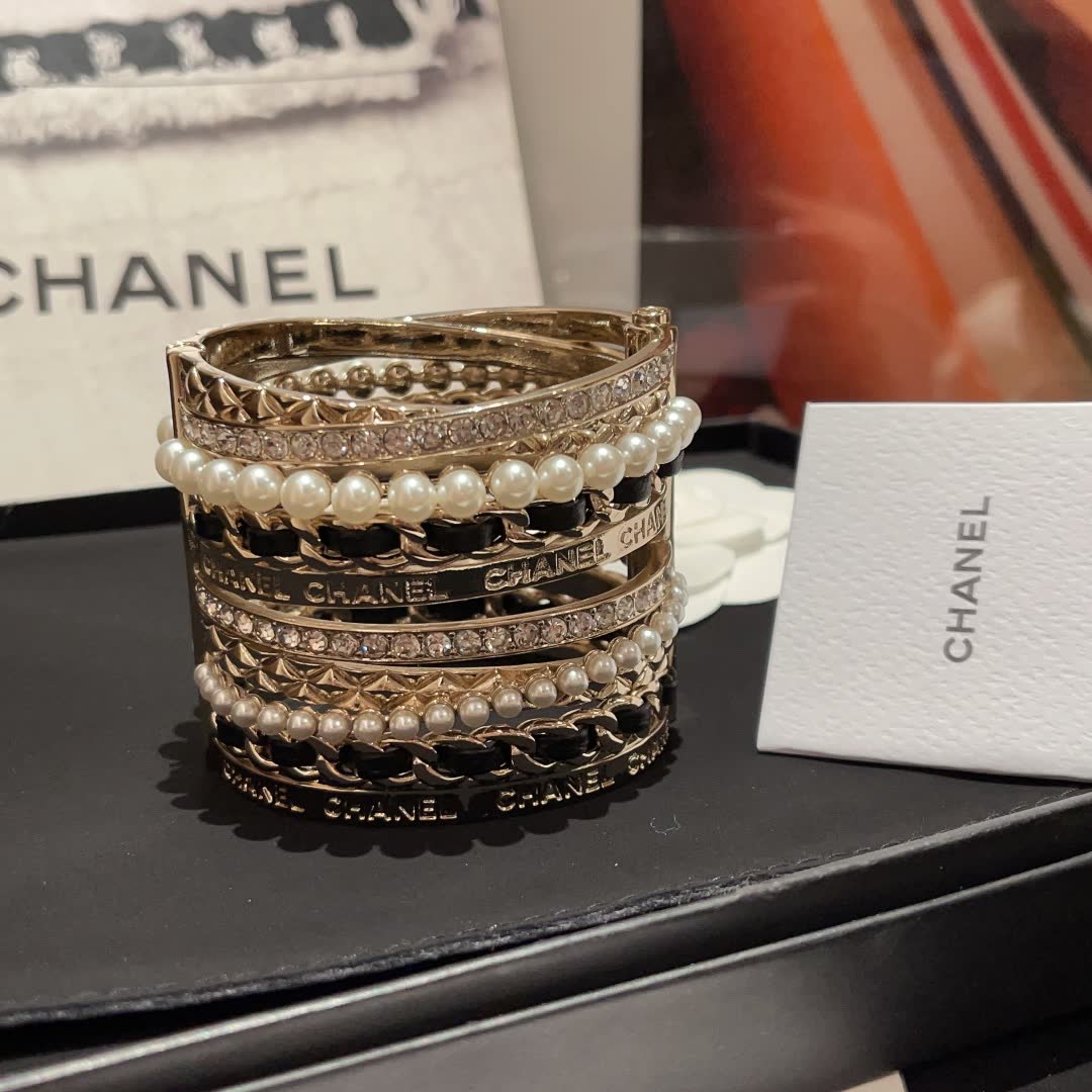 Chanel Pearl and Crystal Bracelet Set
