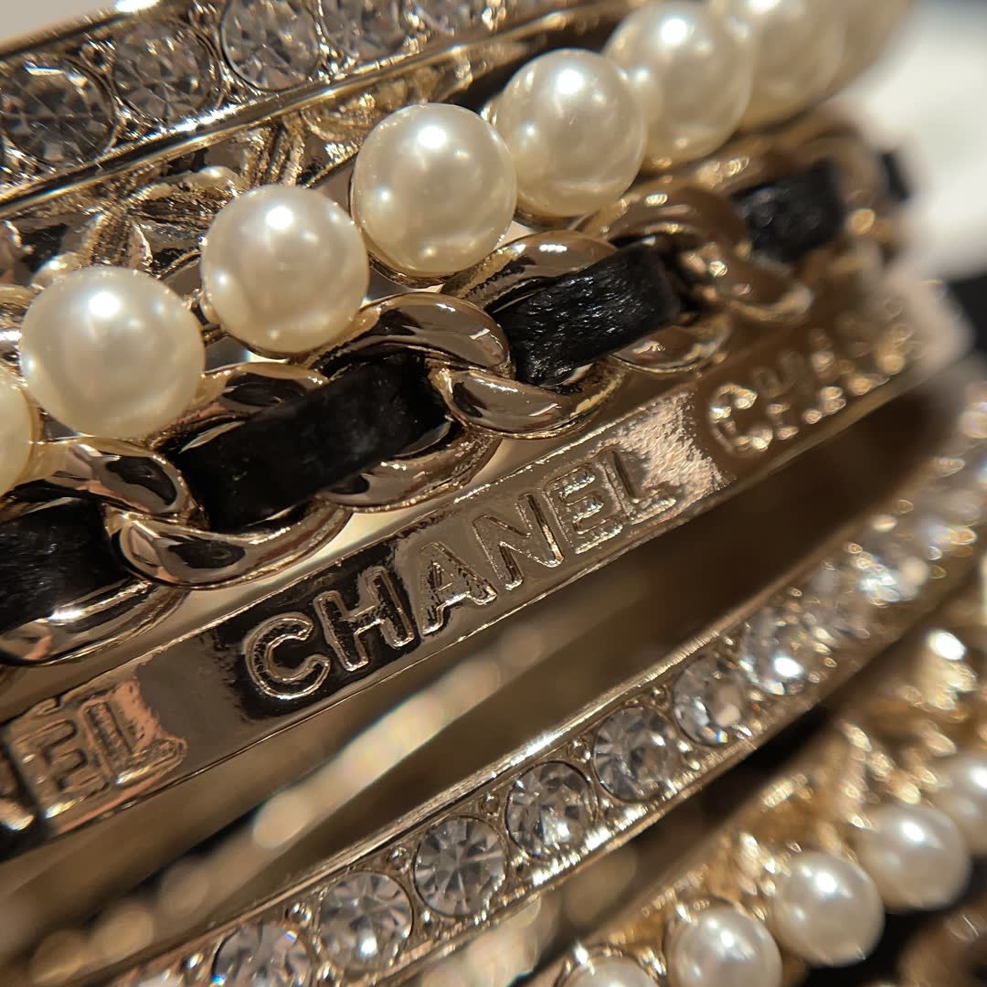 Chanel Pearl and Crystal Bracelet Set