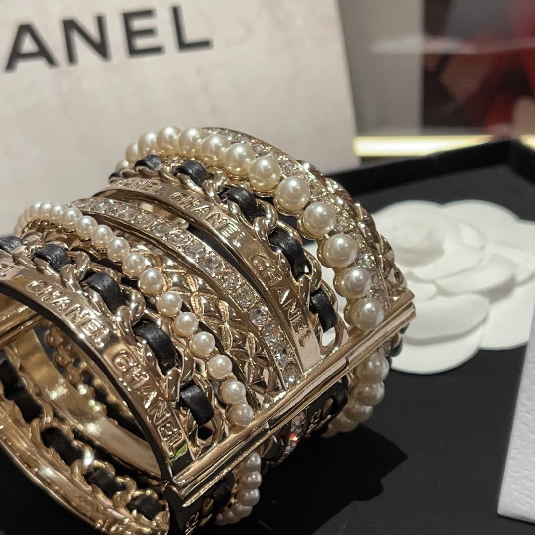 Chanel Pearl and Crystal Bracelet Set