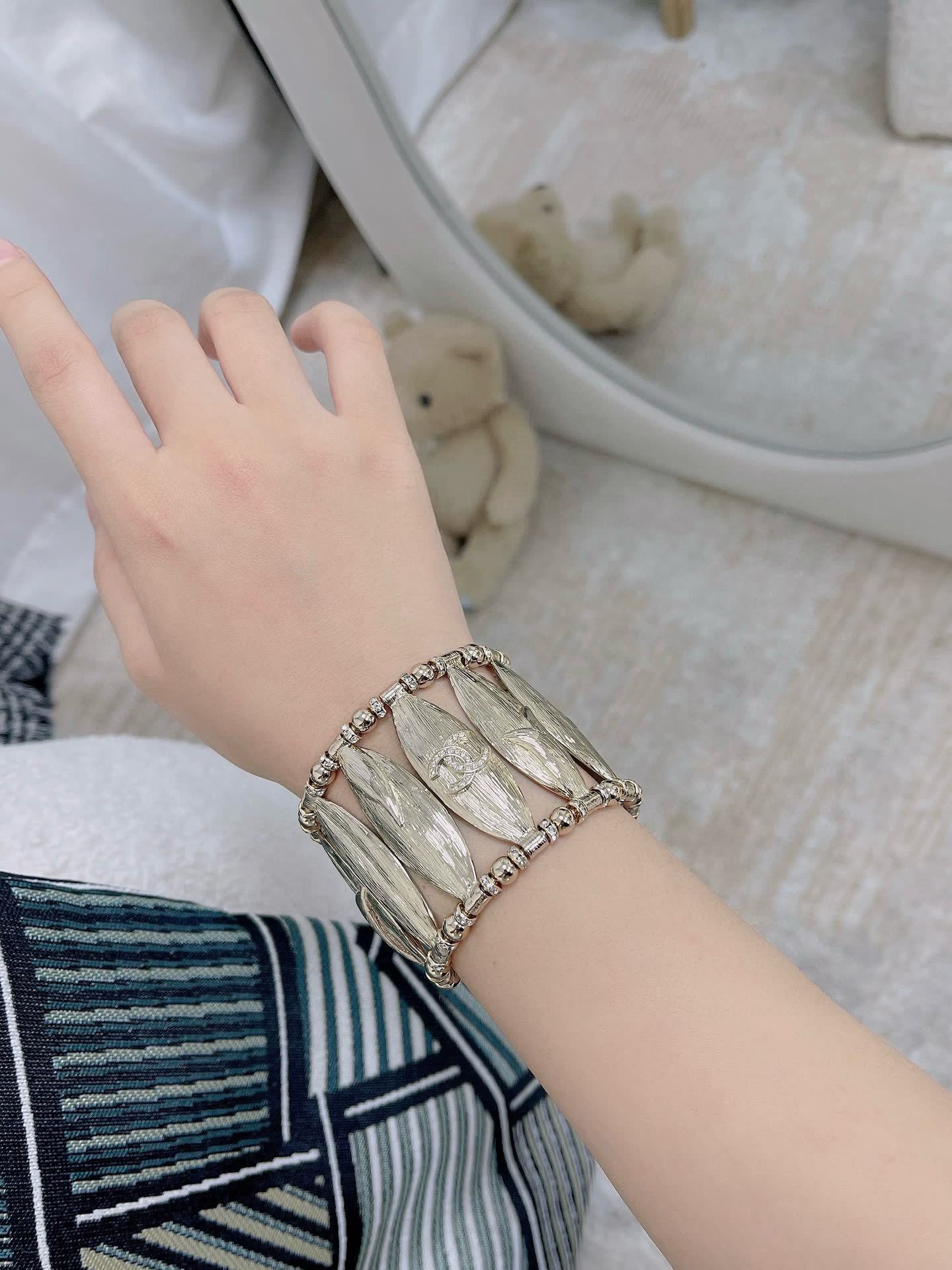 Chanel Silver Leaf Bracelet Chanel Silver Leaf Bracelet