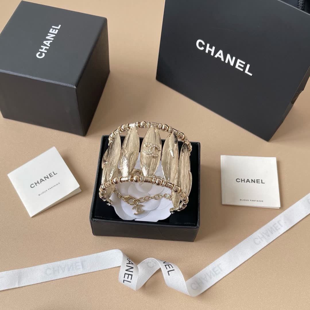 Chanel Silver Leaf Bracelet