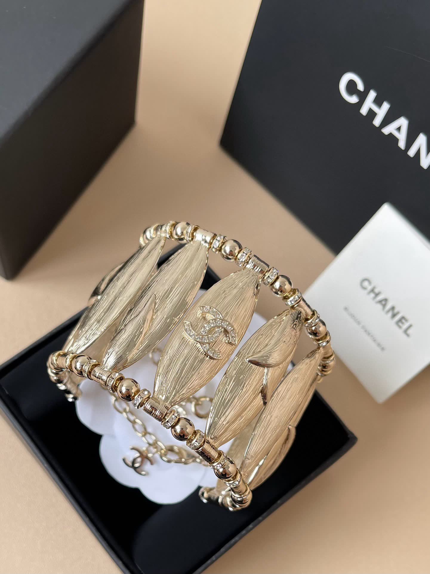 Chanel Silver Leaf Bracelet