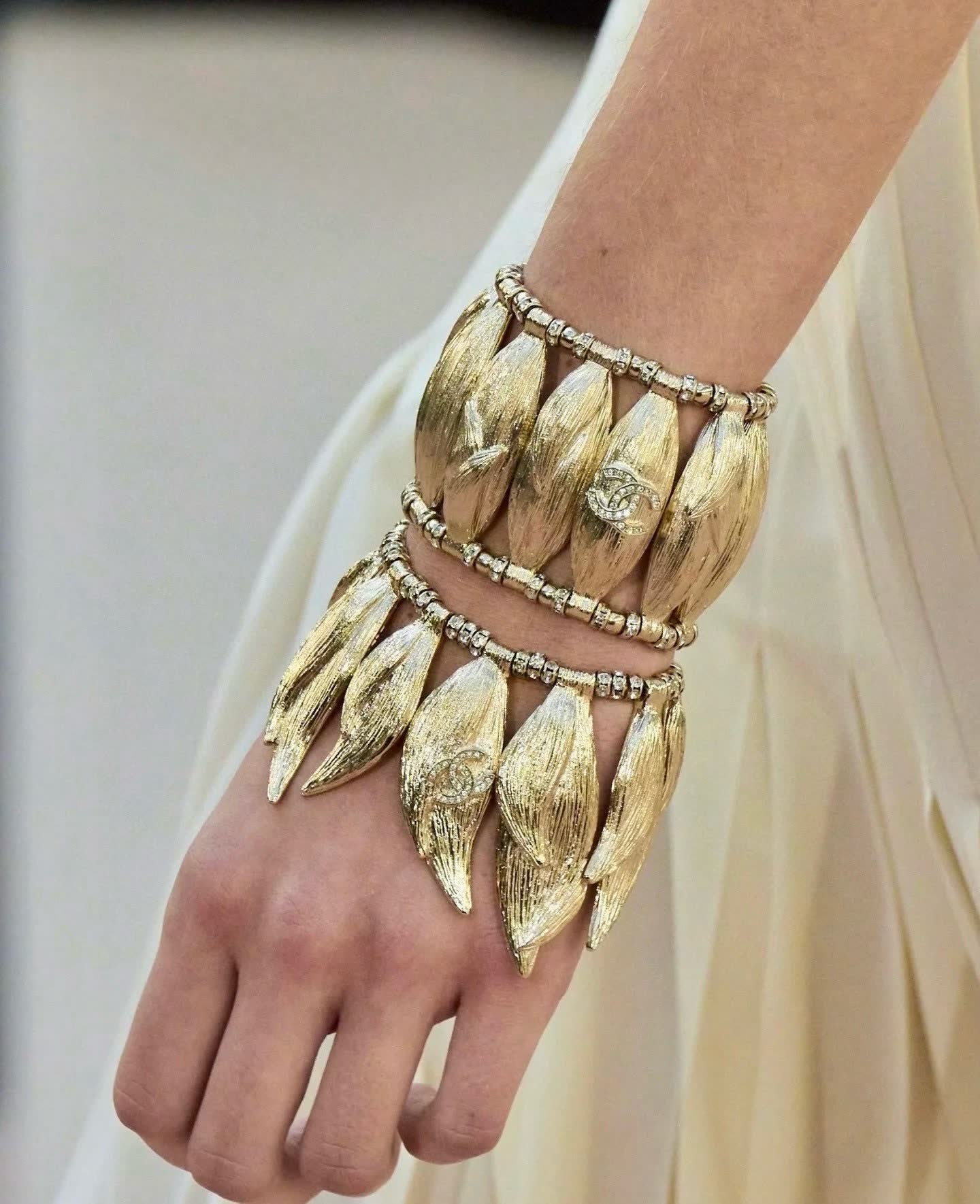 Chanel Silver Leaf Bracelet